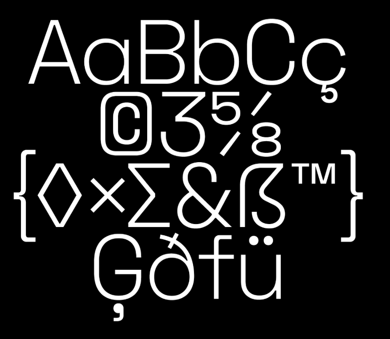 Классические буквы шрифта Space Grotesk
