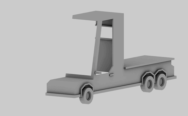 процесс создания 3д модели игрушечного грузовика