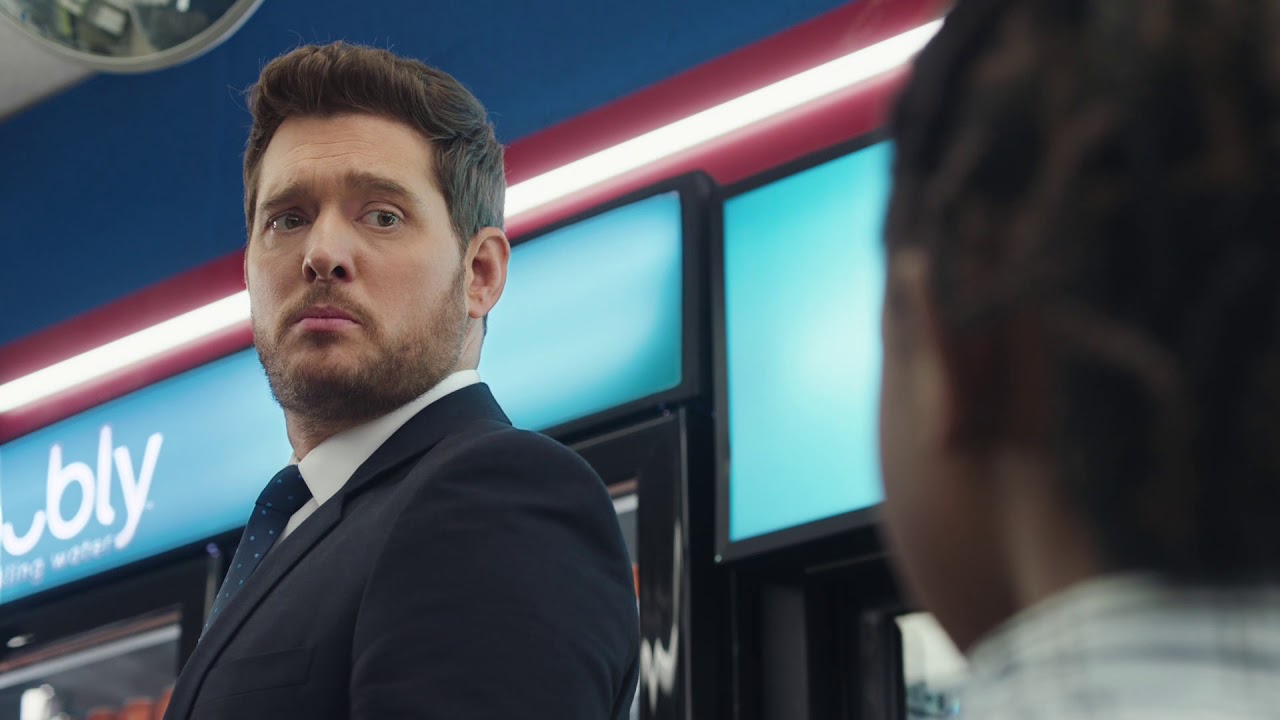 Michael Bublé vs bubly sparkling water Super Bowl 2019 Ad