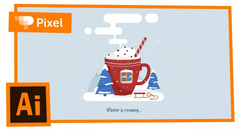 Новогодняя флет-иллюстрация