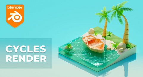 Тропическая сцена в Блендер