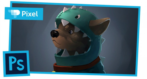 Как нарисовать собаку в шлеме