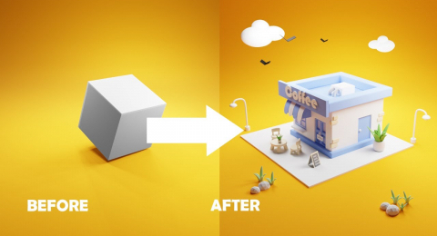 3D Кофейня в Blender за 5 минут