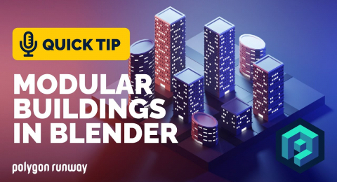 Низкополигональный городской пейзаж